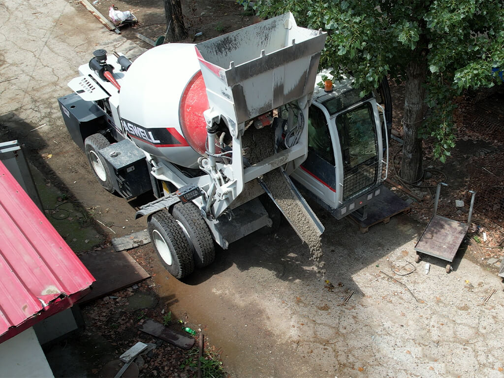 Construction concrete mixer available for hire